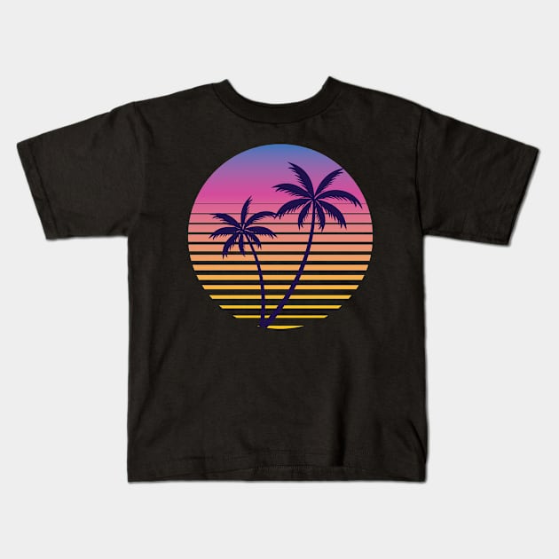 Classic Eighties Retro Symbol Sun Kids T-Shirt by gold package